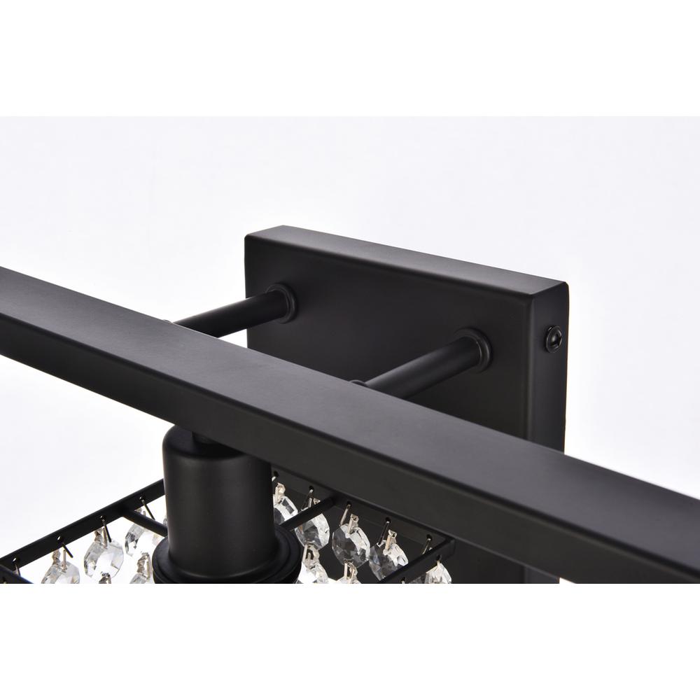 Phineas 5 lights bath sconce in black with clear crystals. Picture 4