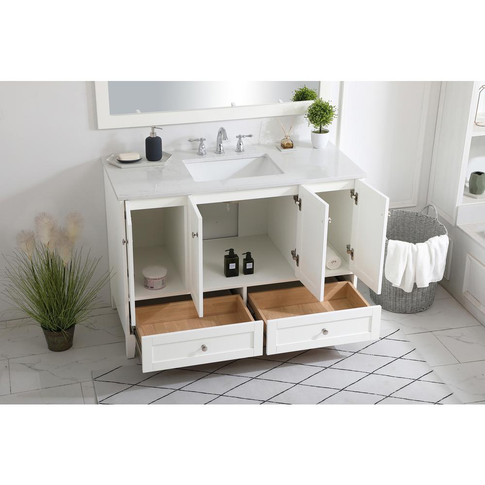 48 inch Single Bathroom Vanity in White. Picture 3