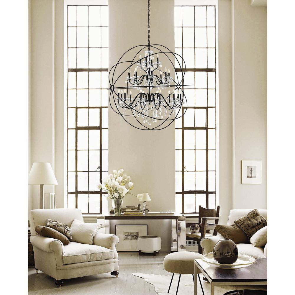 Cordelia 24 Light black Crystal Pendant. Picture 8