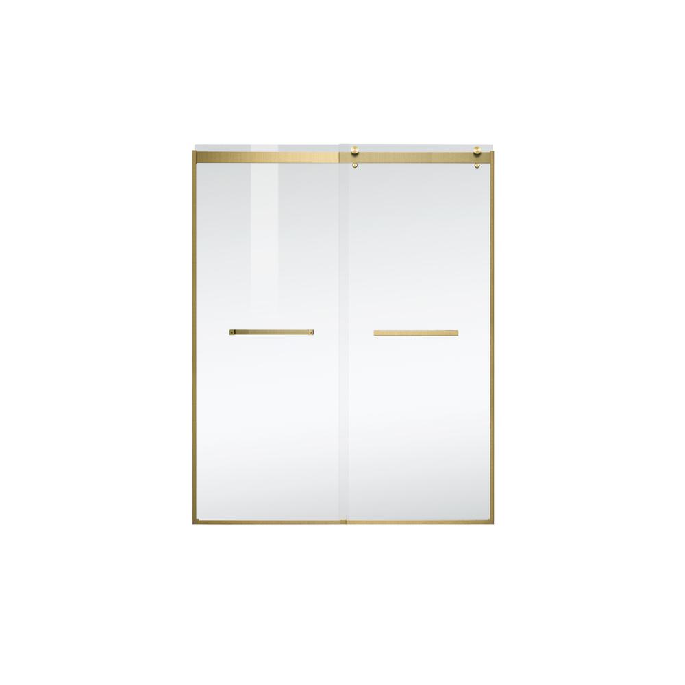 Semi-frameless shower door 60 x 76 Brushed Gold. Picture 10