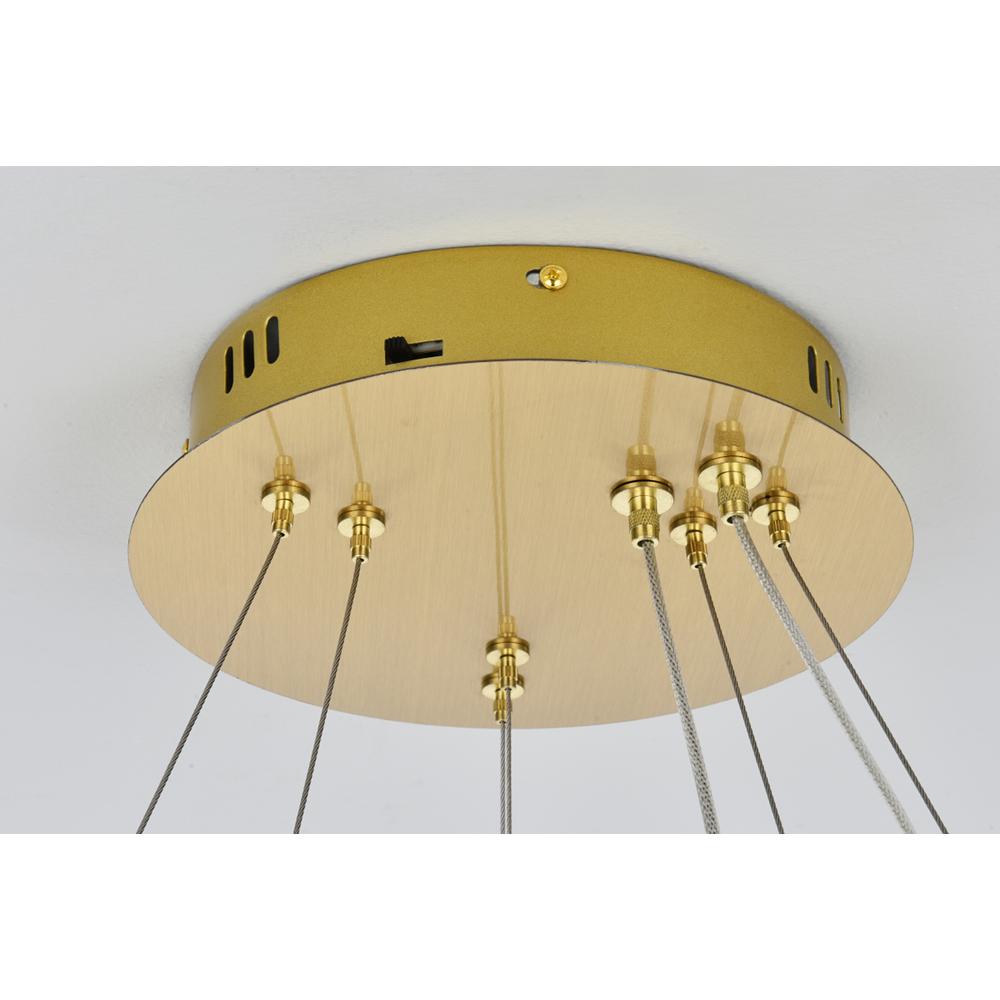 Bowen 24 inch Adjustable LED Chandelier in Satin Gold. Picture 7