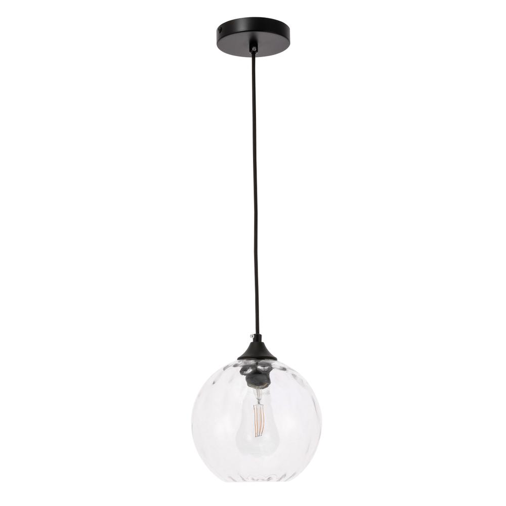 Cashel 1 light Black and Clear glass pendant. Picture 2