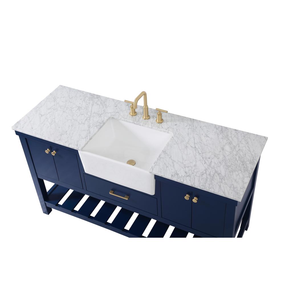 60 inch Single bathroom vanity in blue. Picture 10