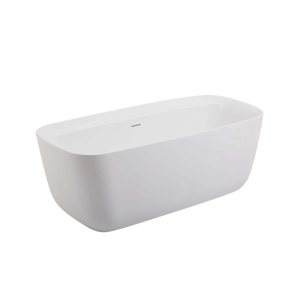 67 inch soaking bathtub in glossy white. Picture 10