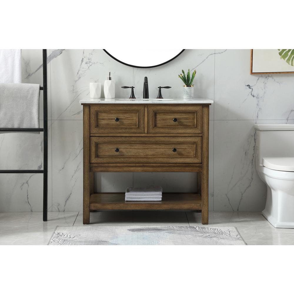 36 inch Single bathroom vanity in driftwood. Picture 14