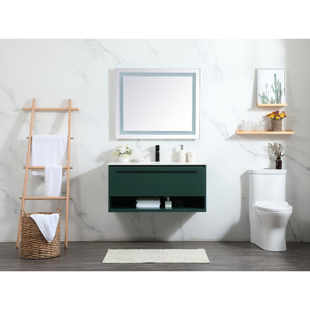 40 inch Single bathroom vanity in green with backsplash. Picture 4
