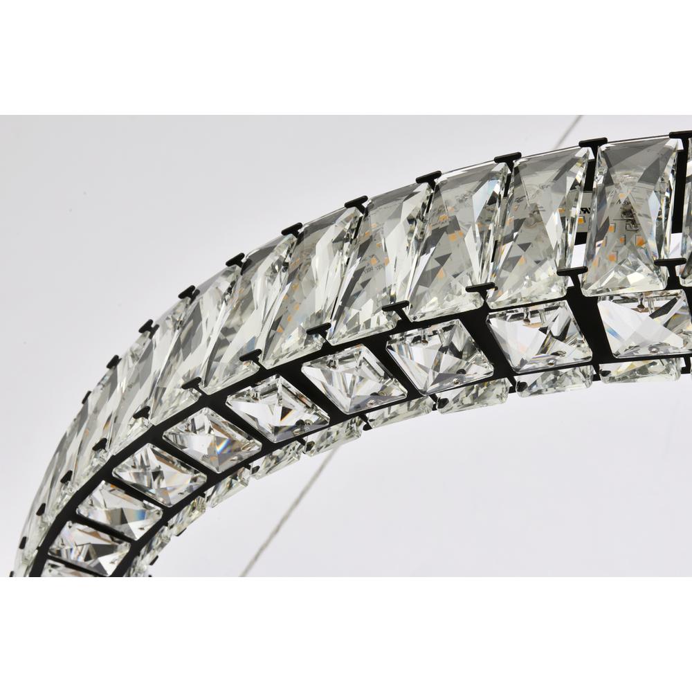 Monroe 31 inch LED round Single pendant in black. Picture 5