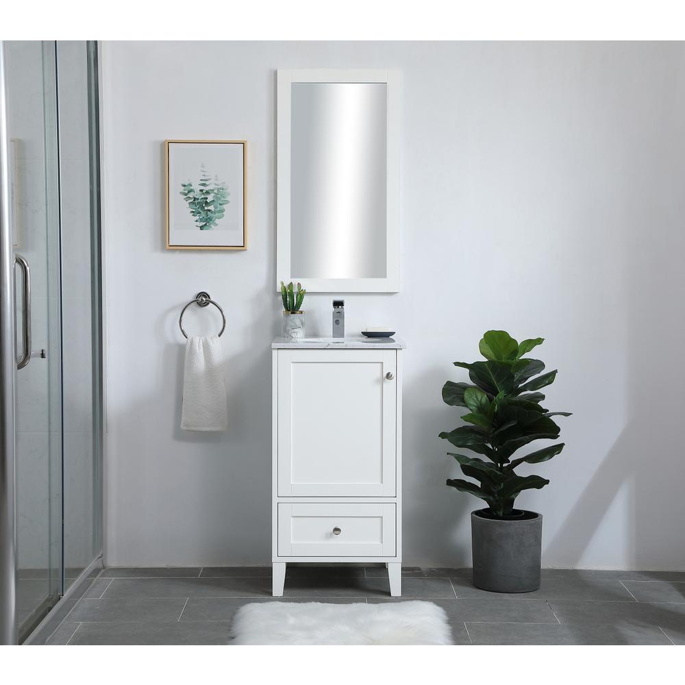 18 inch Single Bathroom Vanity in White. Picture 7