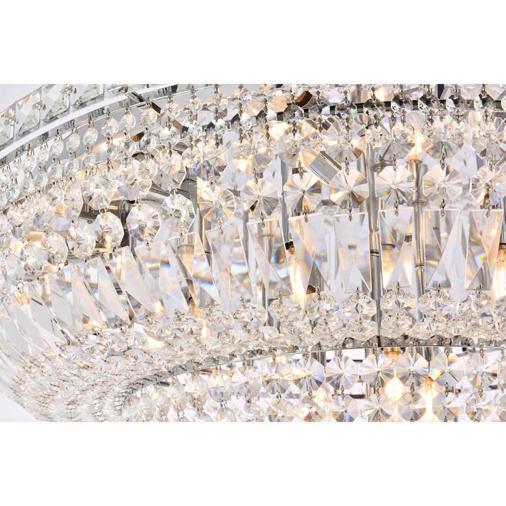 Tranquil 21 light Chrome Flush Mount Clear Royal Cut Crystal. Picture 4