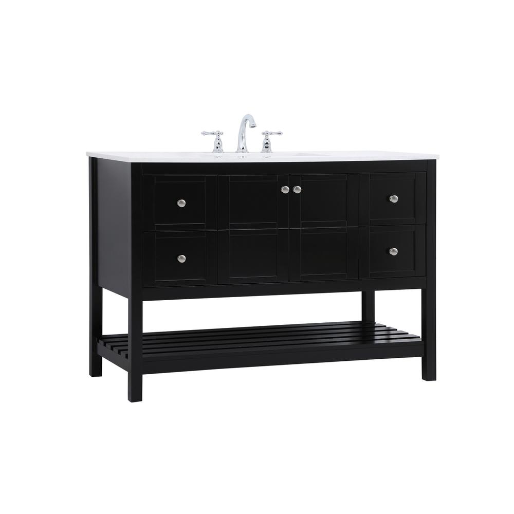 48 inch Single Bathroom Vanity in Black. Picture 6