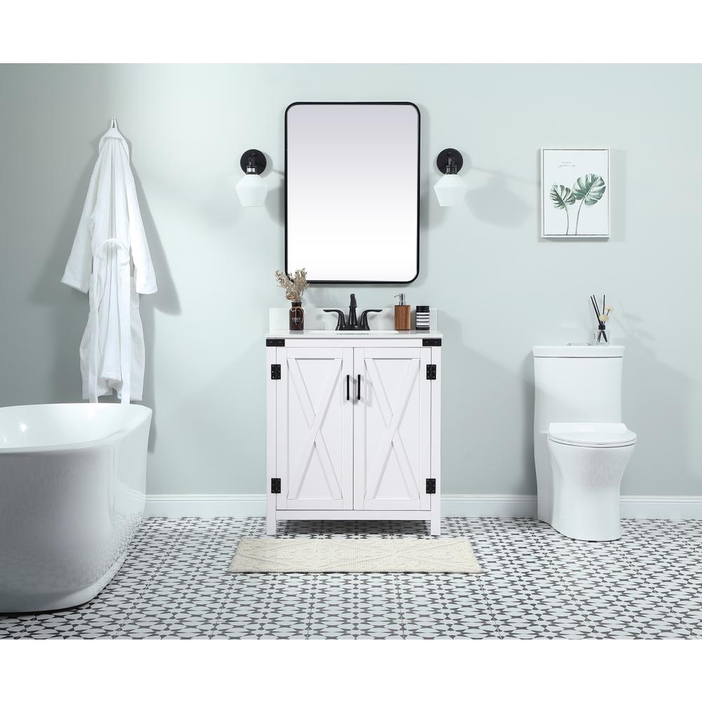 30 inch Single bathroom vanity in white with backsplash. Picture 4