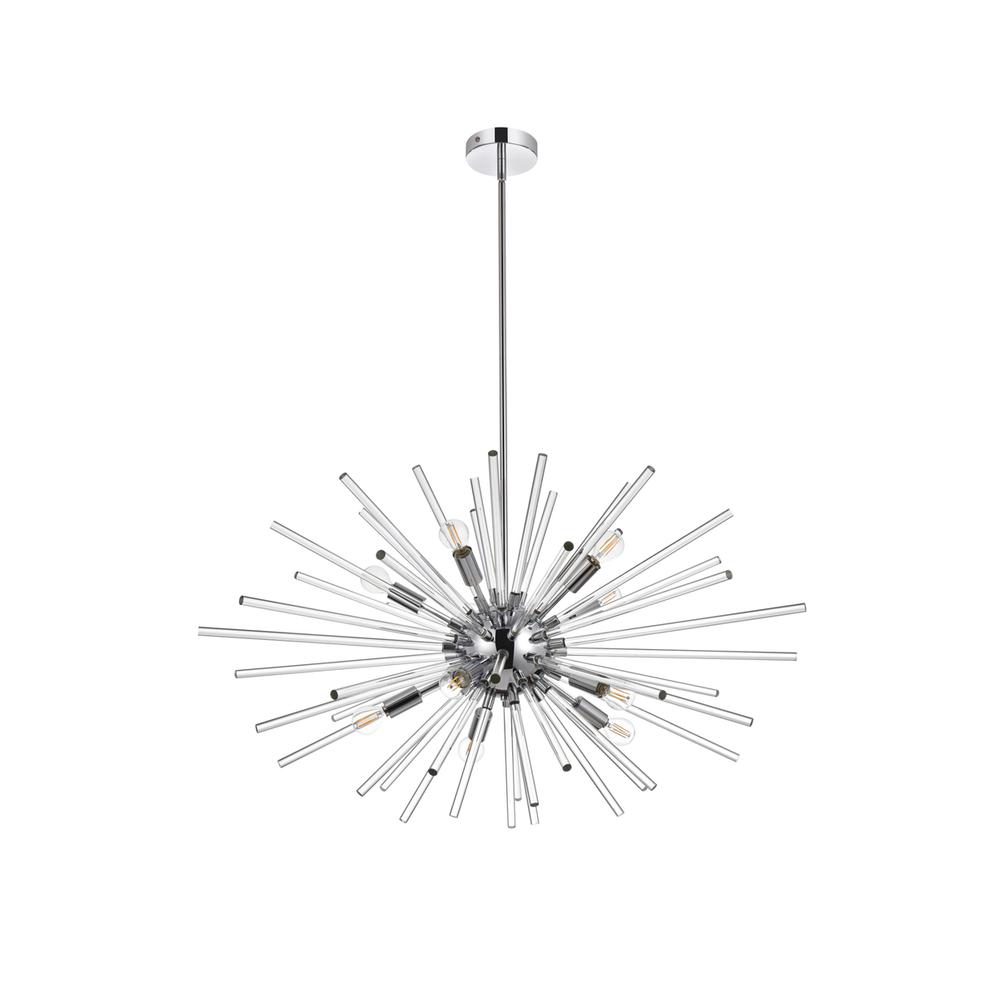 Sienna 36 inch crystal rod pendant in chrome. Picture 6