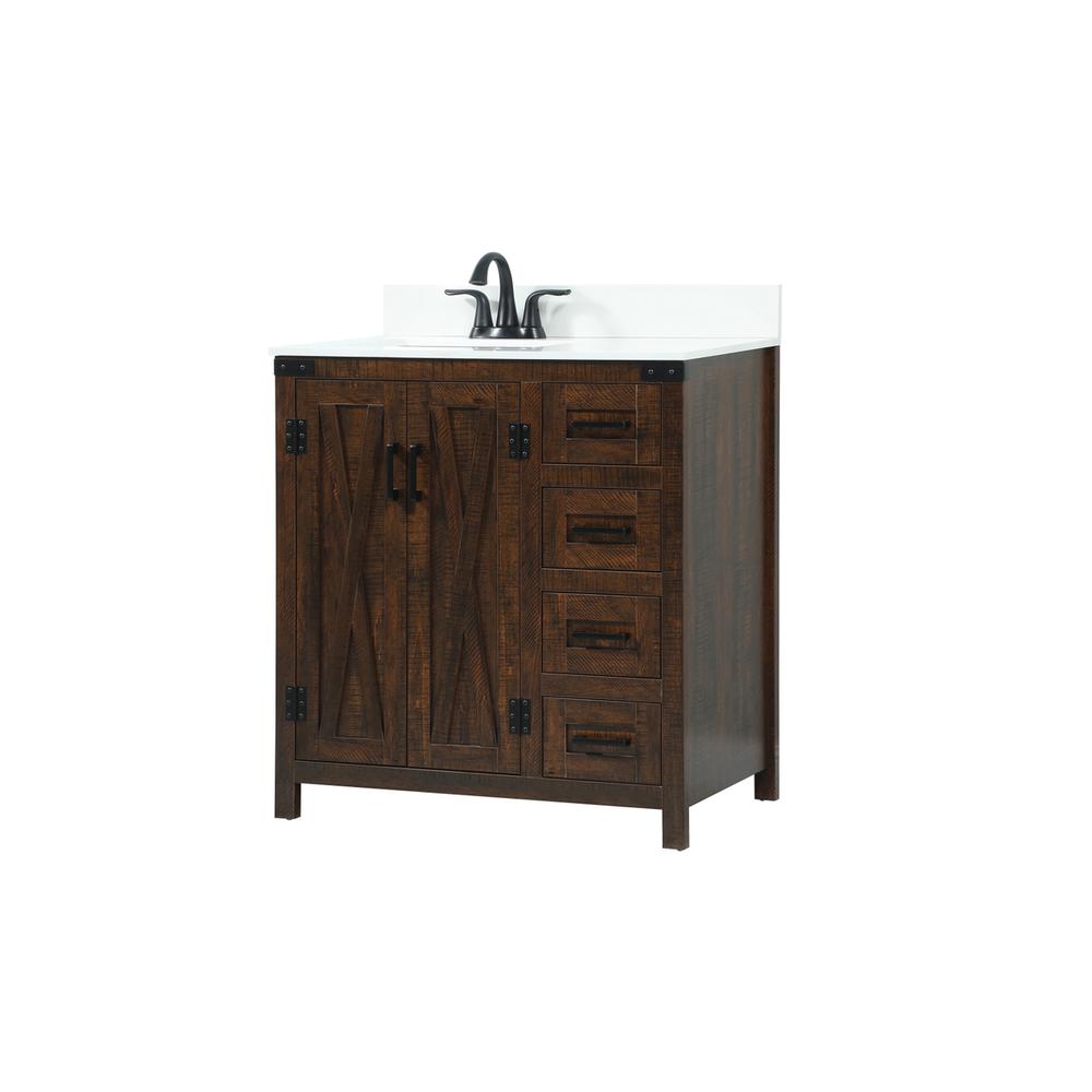 32 inch Single bathroom vanity in expresso with backsplash. Picture 7