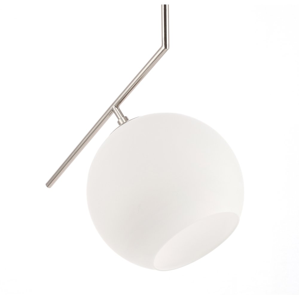 Ryland 1 Light Chrome And Frosted White Glass Pendant. Picture 13