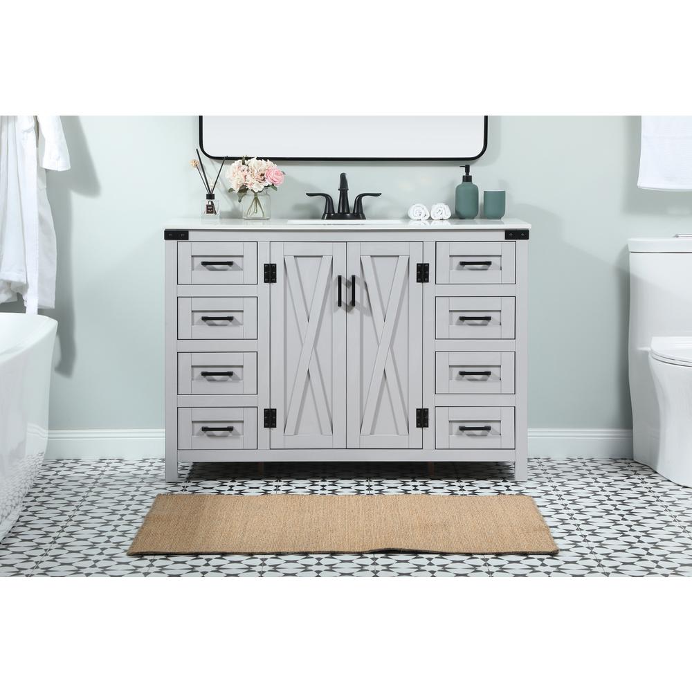 48 inch Single bathroom vanity in grey. Picture 14