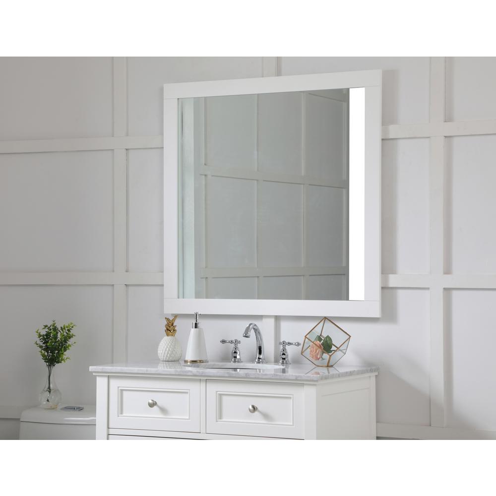 Aqua square vanity mirror 36 inch in White. Picture 2