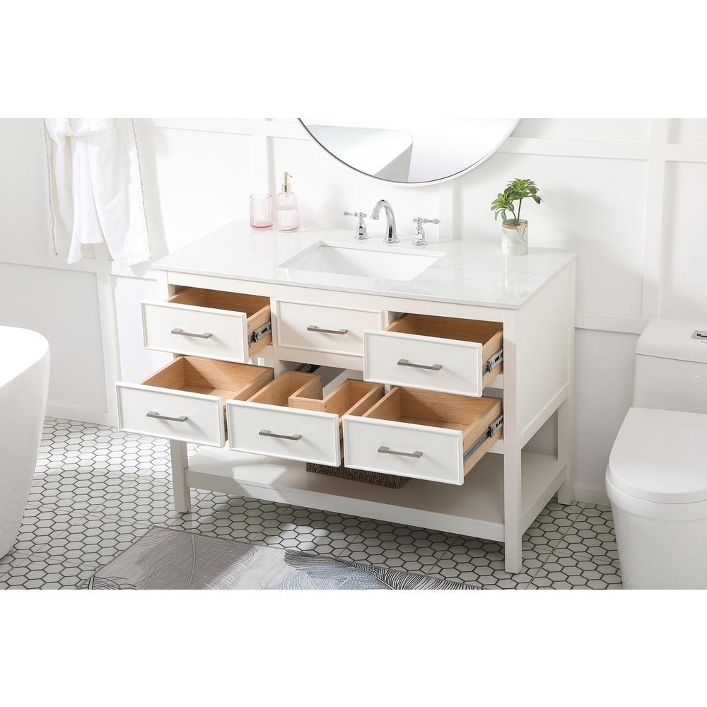 48 inch Single bathroom vanity in white. Picture 3