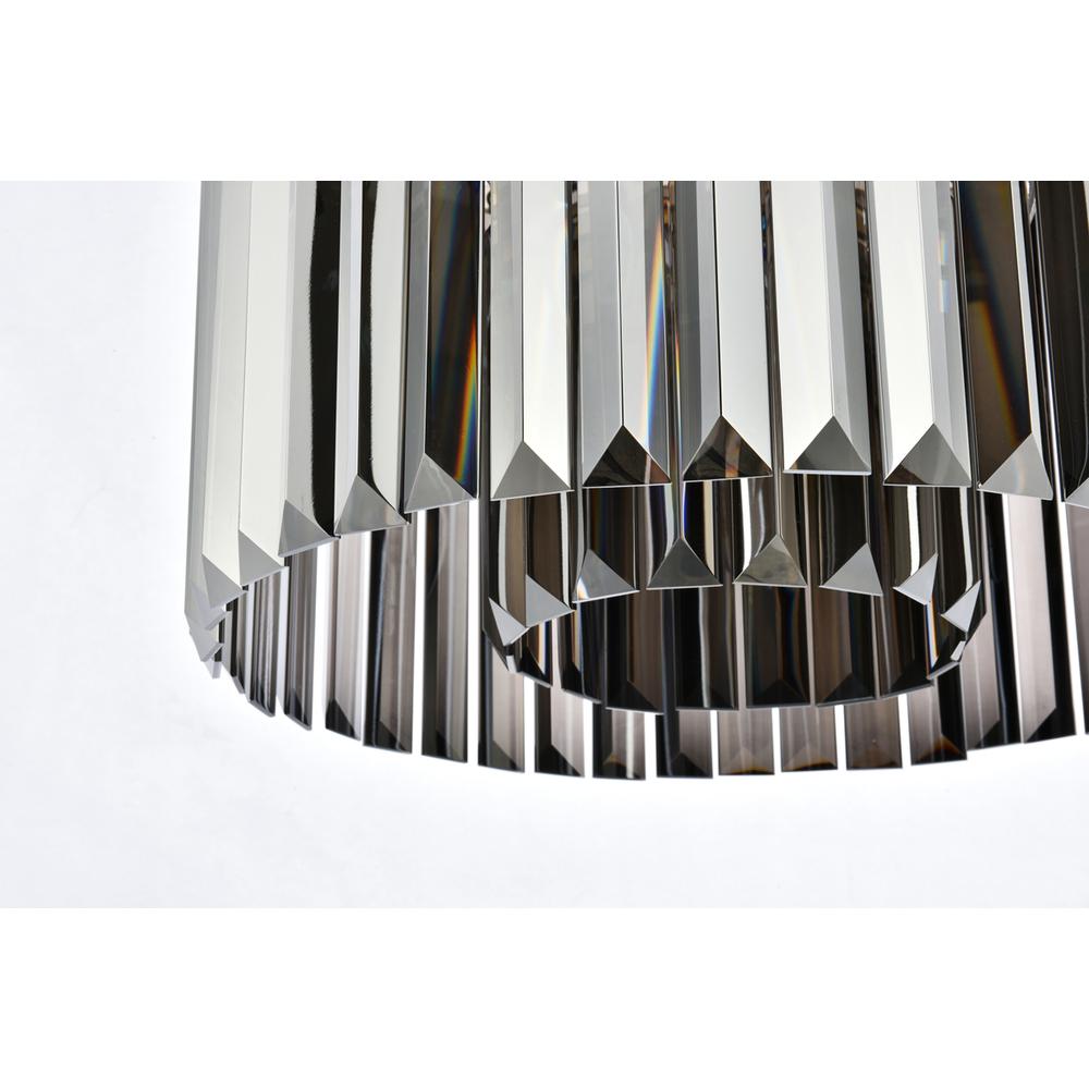 Sydney 6 light polished nickel Pendant Silver Shade (Grey) Royal Cut Crystal. Picture 3