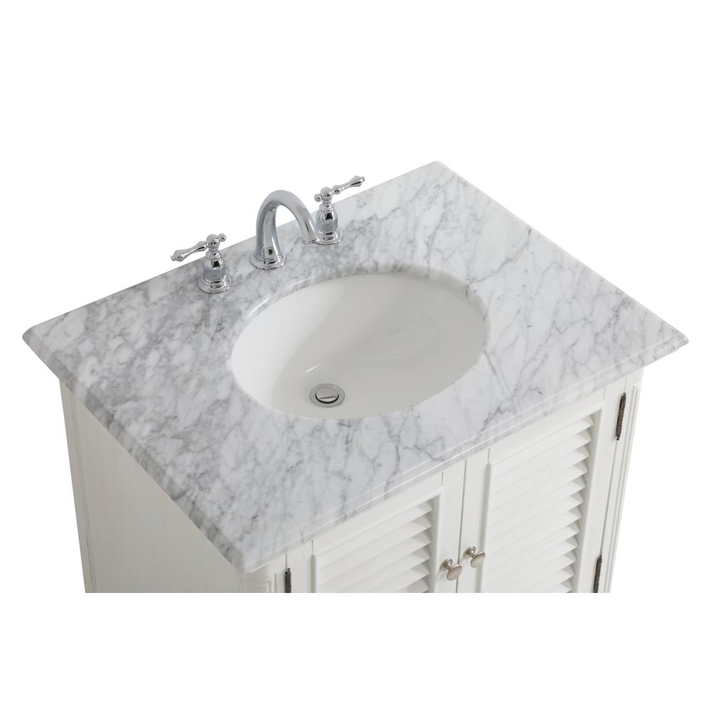 30 inch Single Bathroom Vanity in Antique White. Picture 9