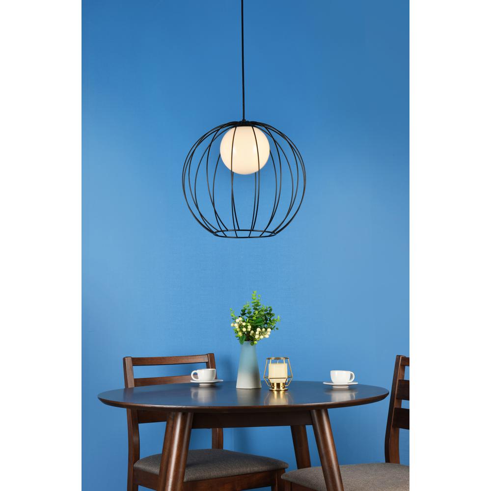 Wetzel 1 light black pendant. Picture 9
