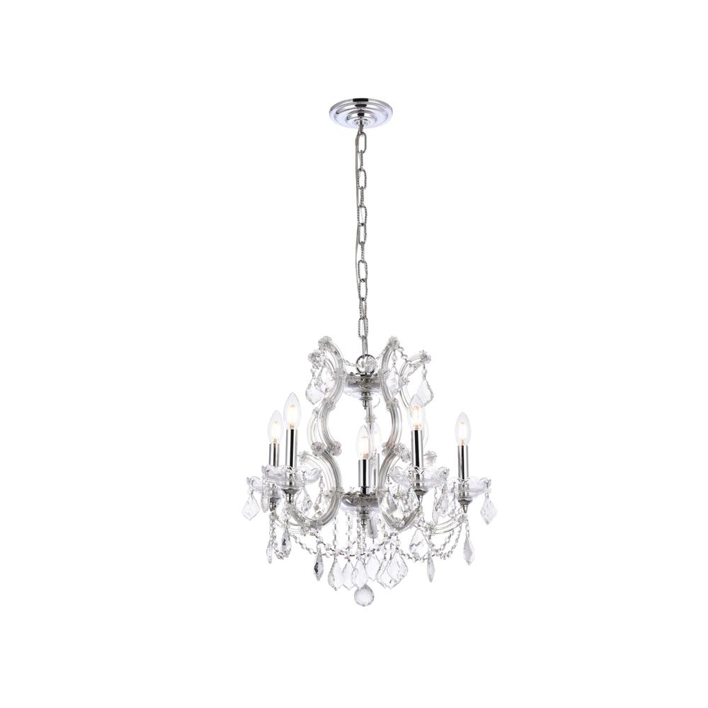 Maria Theresa 6 light Chrome Pendant Clear Royal Cut Crystal. Picture 1