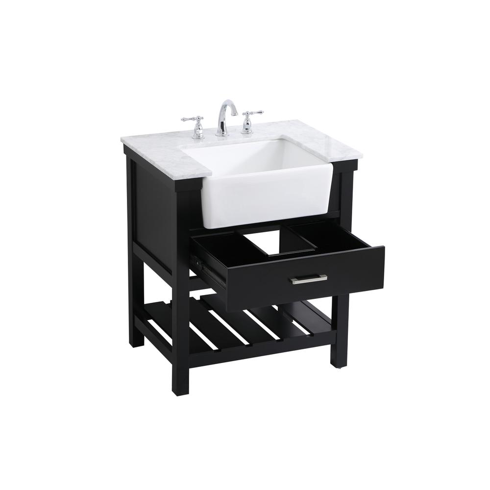 30 inch Single bathroom vanity in black. Picture 9