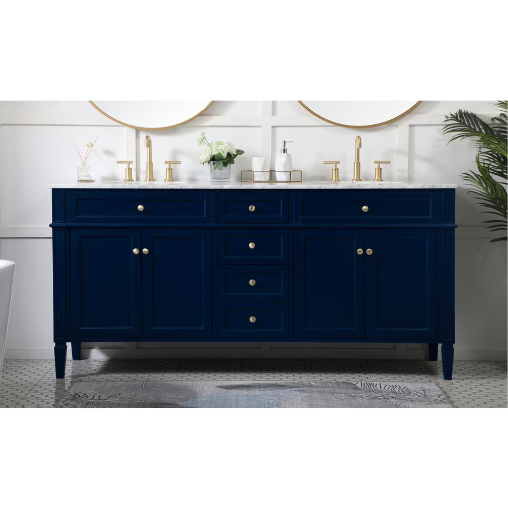72 inch double bathroom vanity in blue. Picture 14