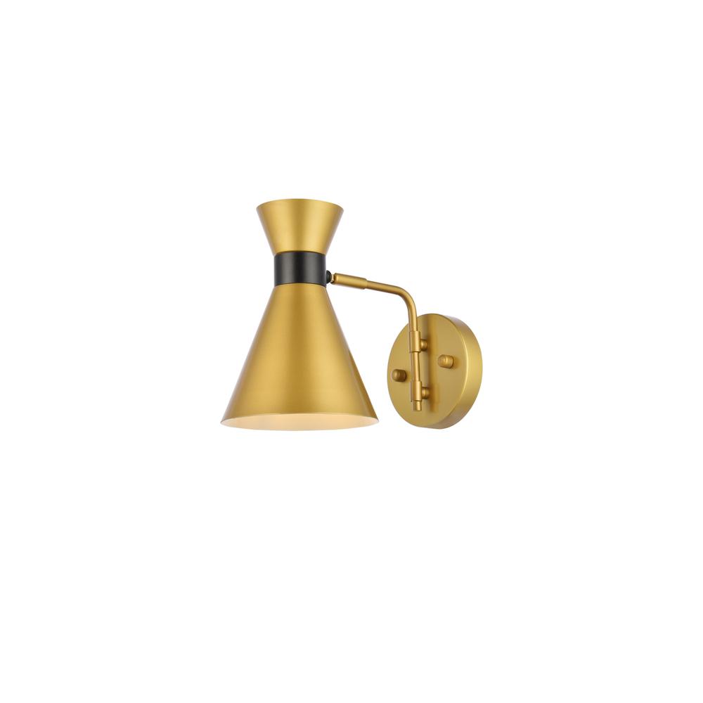 Halycon 6 inch light brass wall sconce. Picture 1