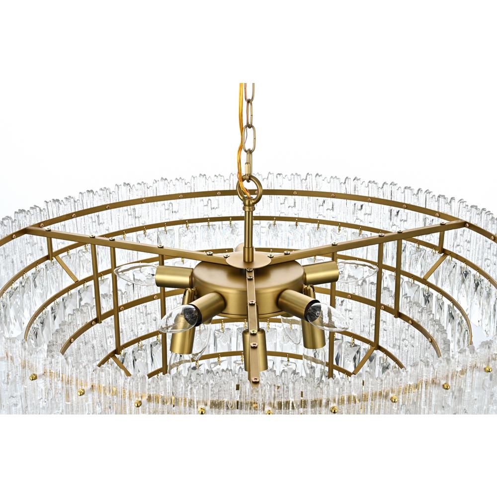 Emilia 31 inch Pendant Light in Satin Gold. Picture 4