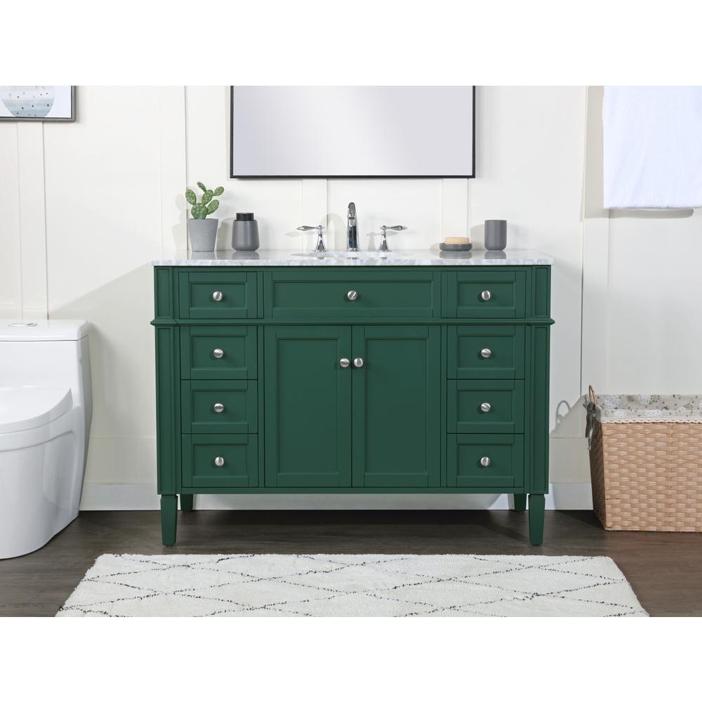 48 inch Single bathroom vanity in green. Picture 14