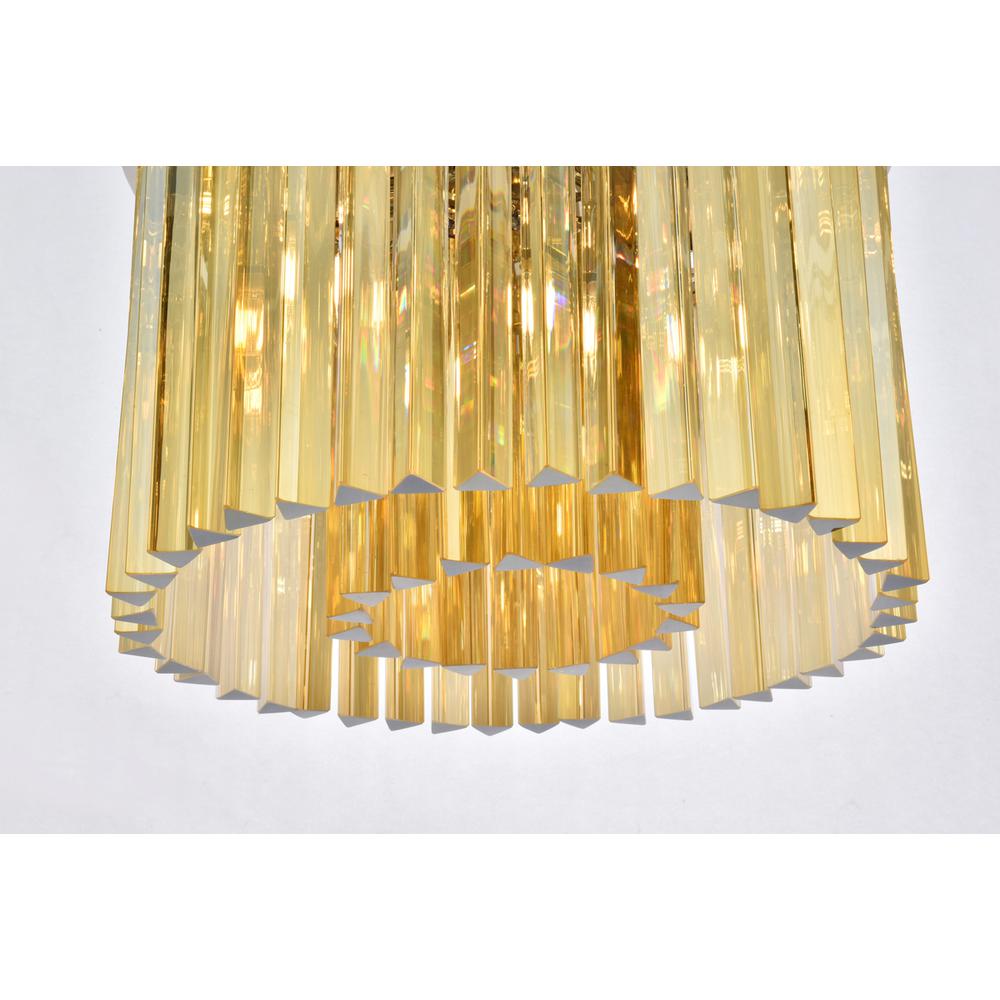 Sydney 6 light polished nickel Flush Mount Golden Teak (Smoky) Royal Cut Crystal. Picture 3