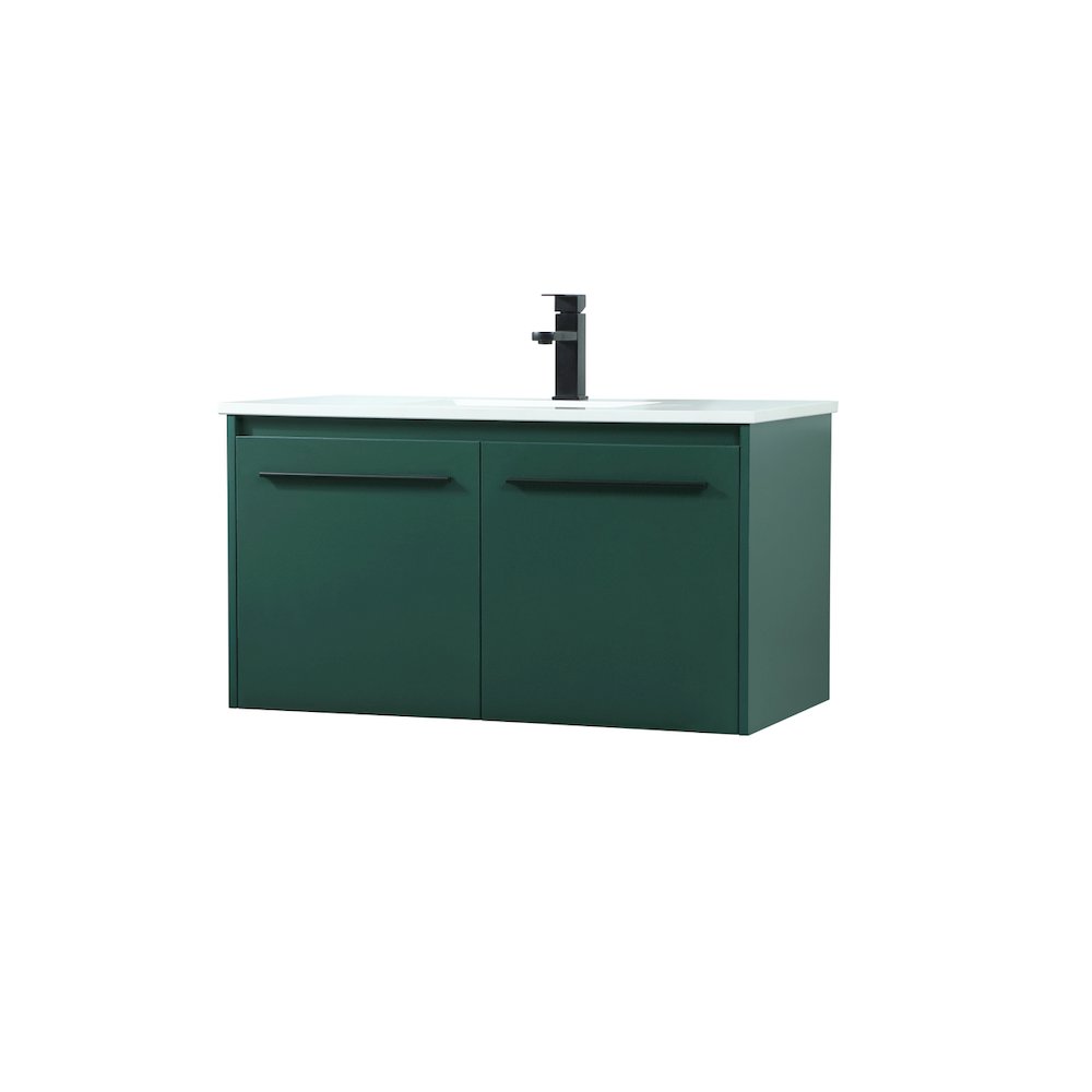 36 Inch Single Bathroom Vanity In Green. Picture 8