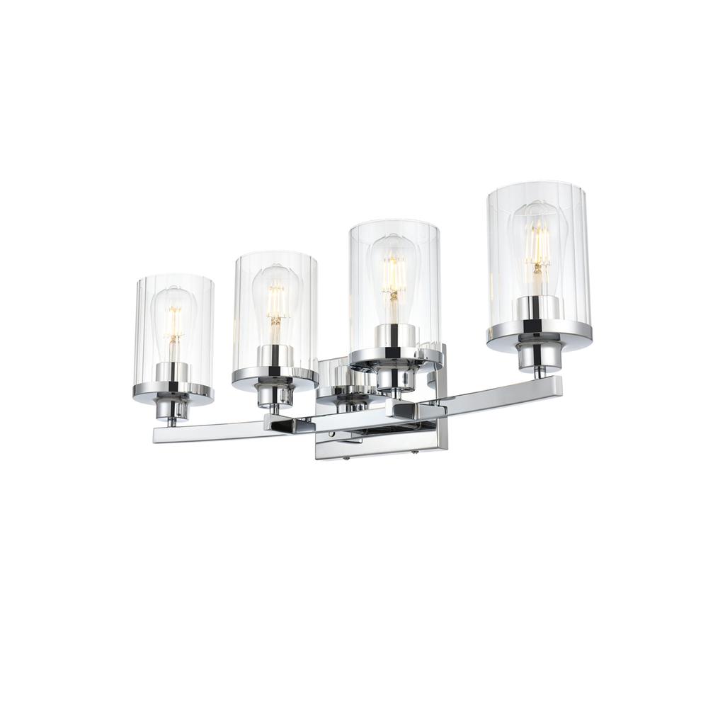 Saanvi 4 light Chrome and Clear Bath Sconce. Picture 2
