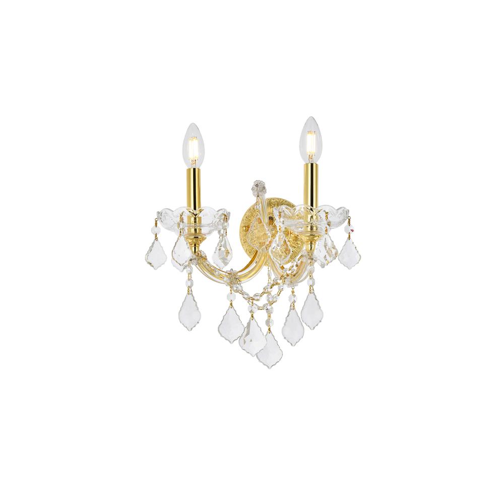 Maria Theresa 2 light Gold Wall Sconce Clear Royal Cut Crystal. Picture 2