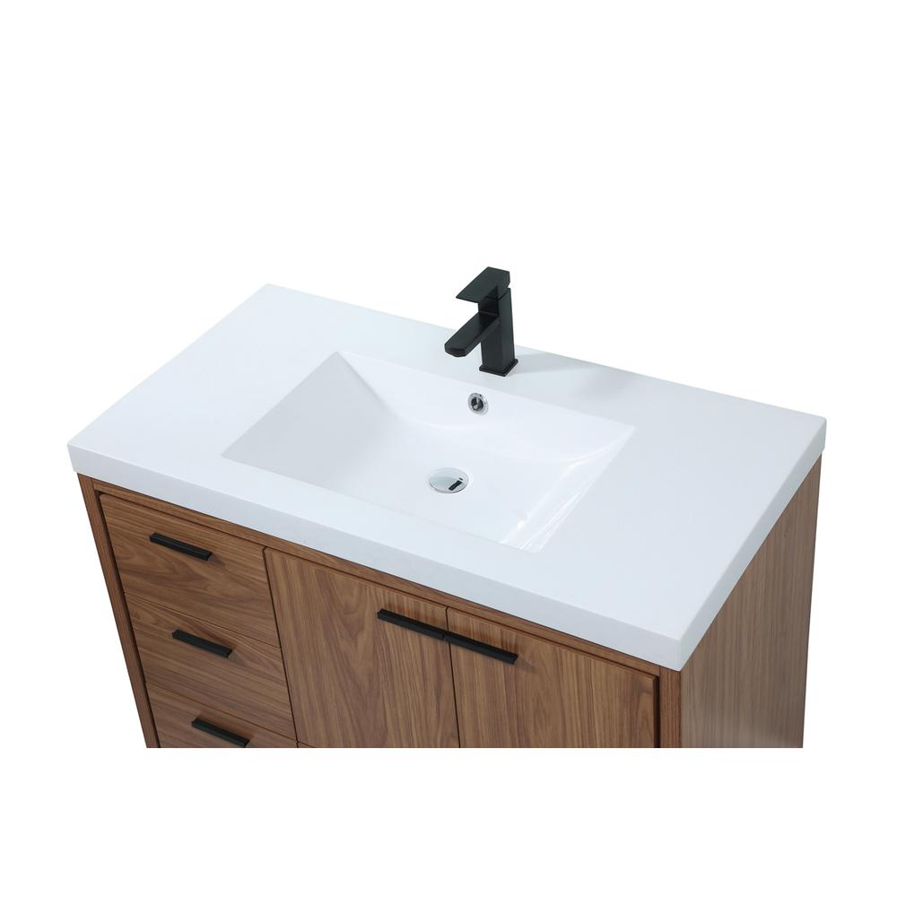 42 inch Single bathroom vanity in walnut brown. Picture 10
