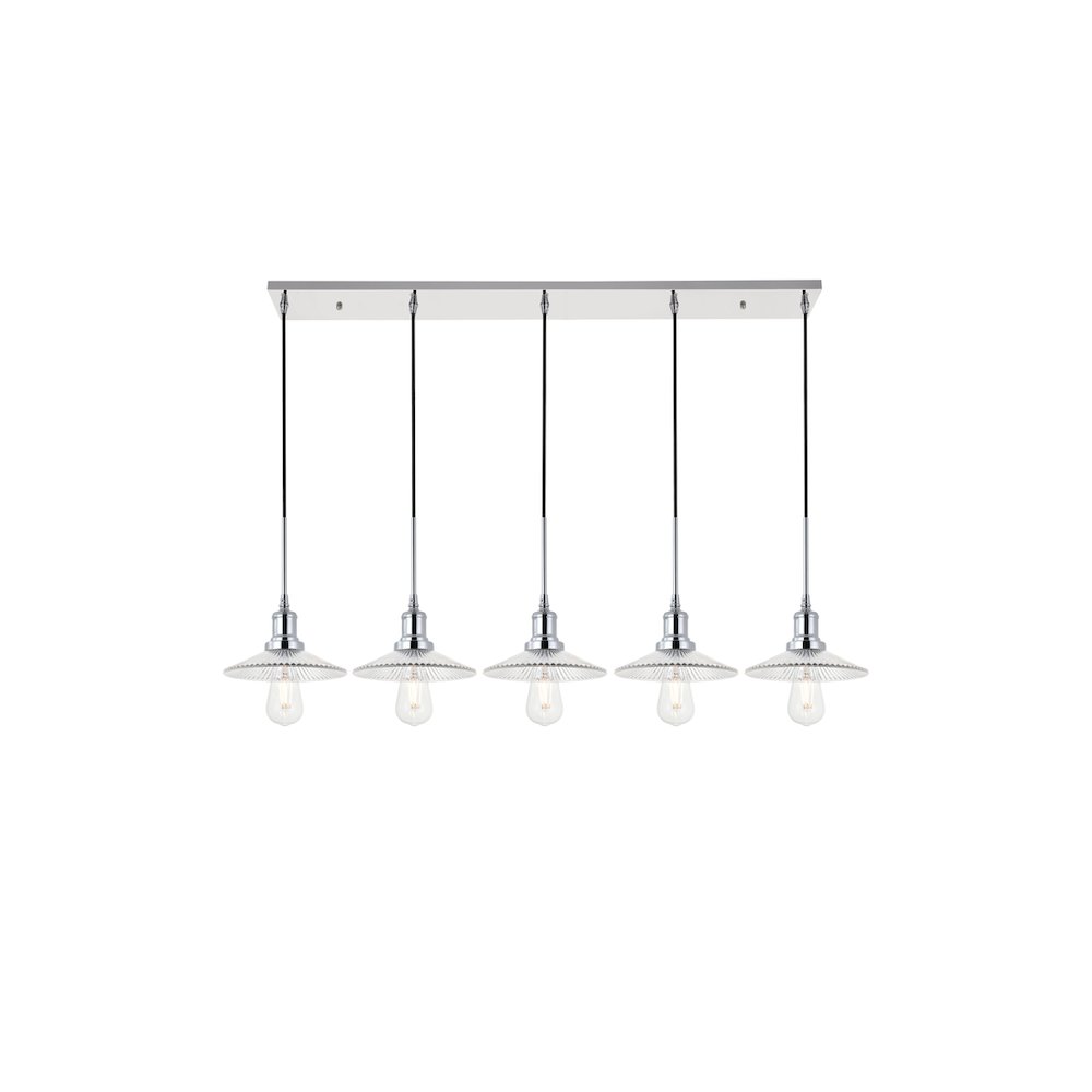 Waltz 5 Light Chrome Pendant. Picture 1
