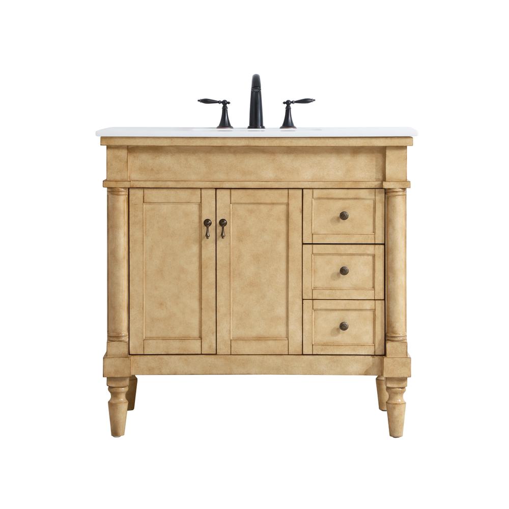 36 inch Single Bathroom vanity in Antique Beige. Picture 1