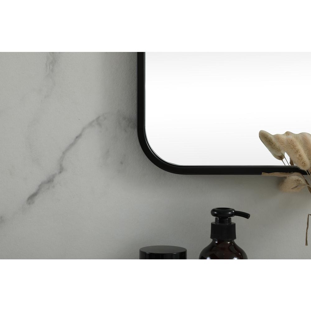 Soft corner metal square mirror 42x42 inch in Black. Picture 5