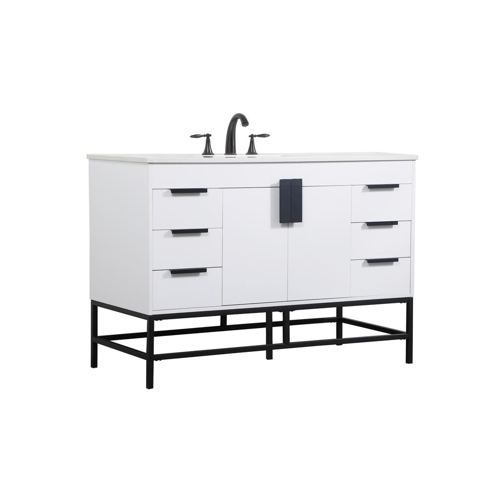 48 inch Single bathroom vanity in white. Picture 7