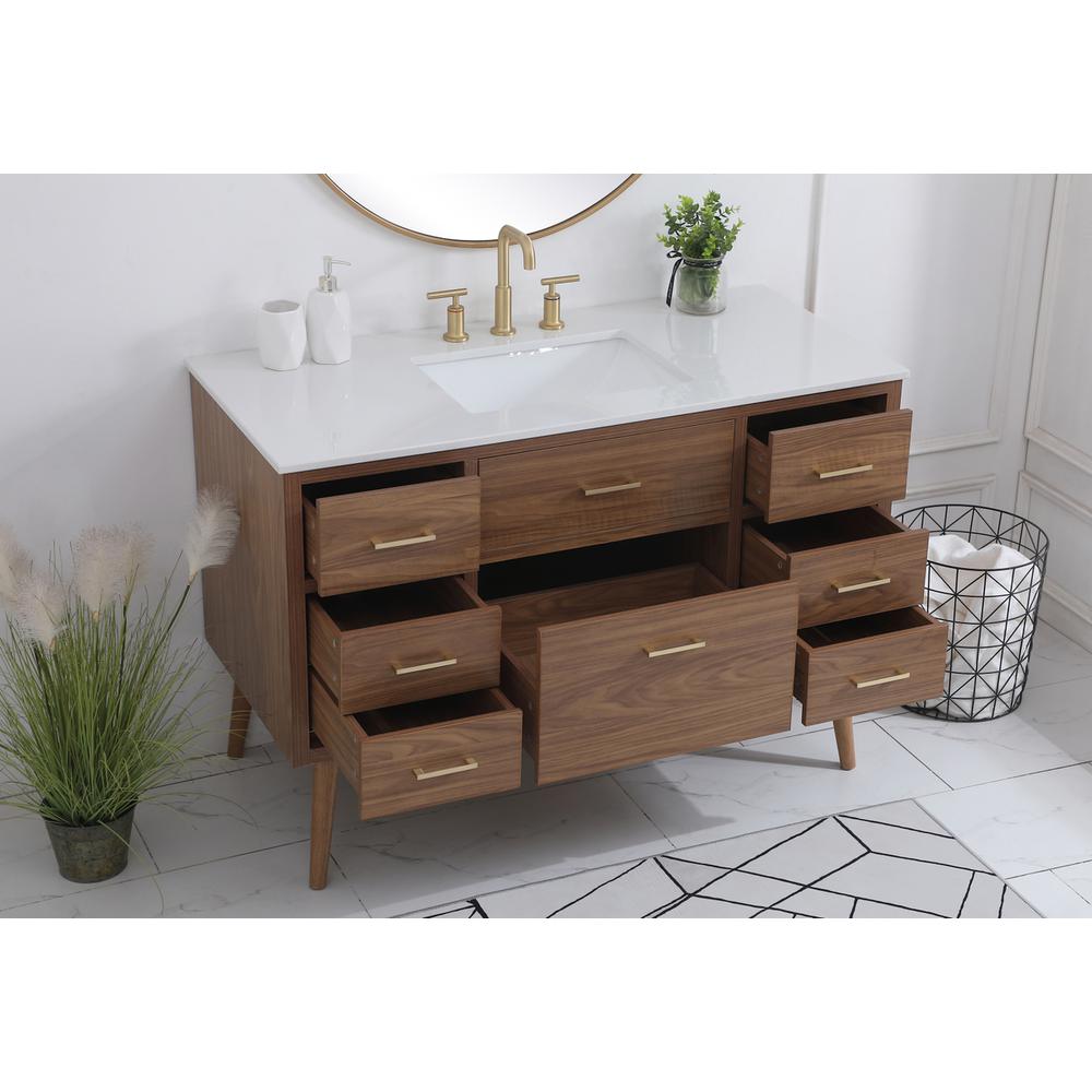 48 inch bathroom vanity in Walnut Brown. Picture 3