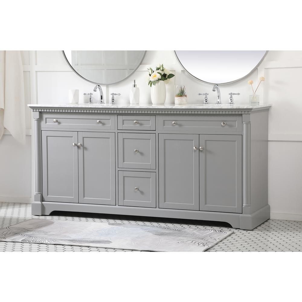 72 inch double bathroom vanity in Grey. Picture 2