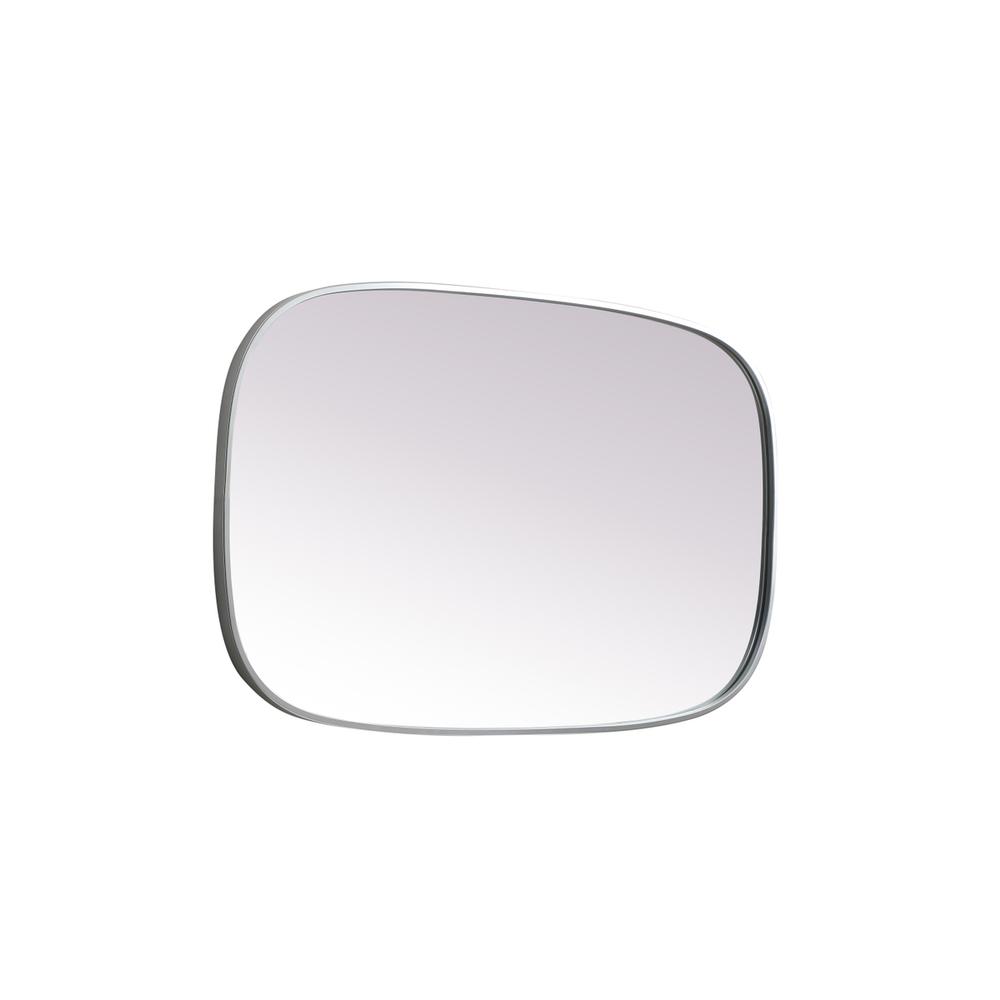 Metal Frame Oval Mirror 24x40 Inch in Silver. Picture 9