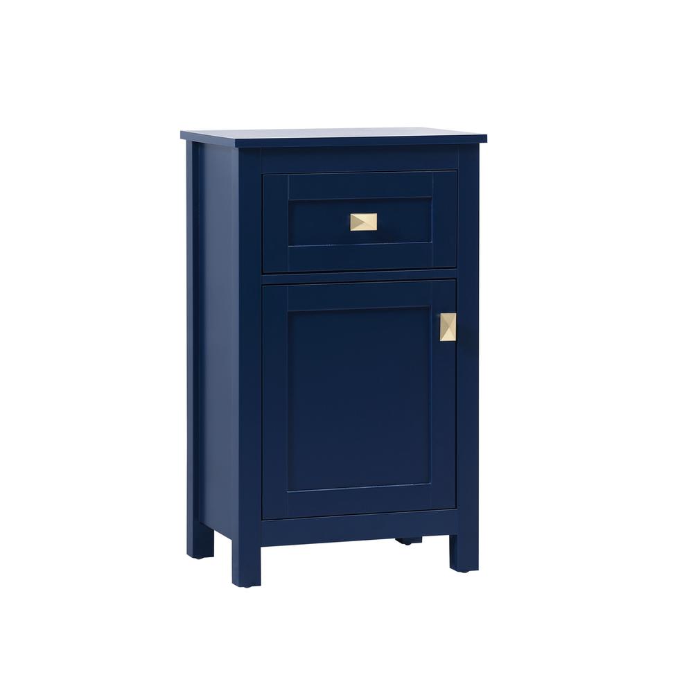 18 Inch Wide Bathroom Storage Freedstanding Cabinet In Blue. Picture 13