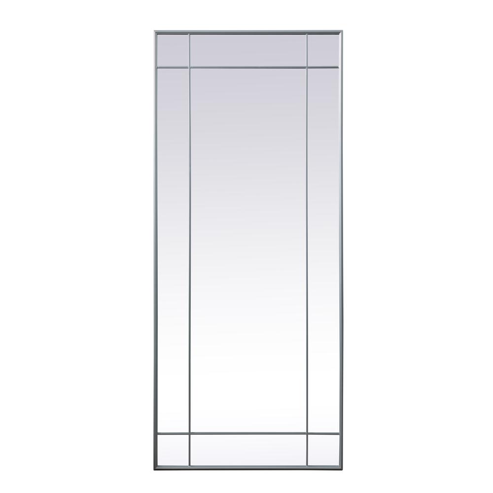 French Panel Full Length Mirror 30x70 Inch In Silver. Picture 1