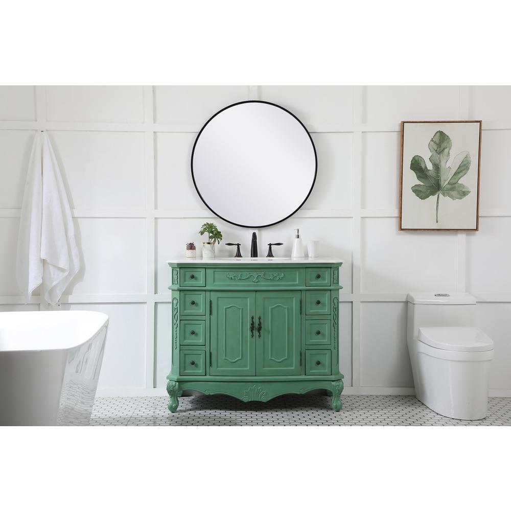 42 inch Single bathroom vanity in vintage mint. Picture 4