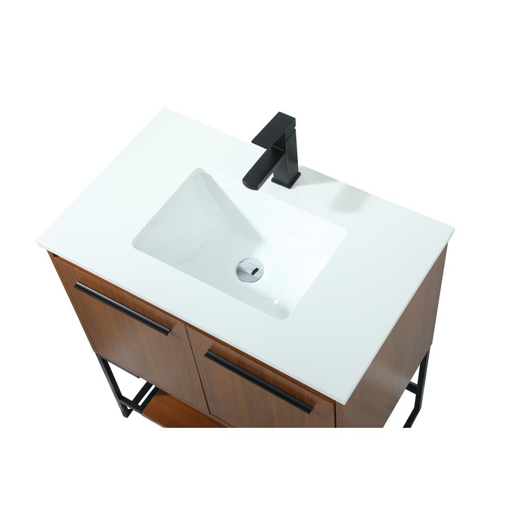 30 inch Single bathroom vanity in teak. Picture 10