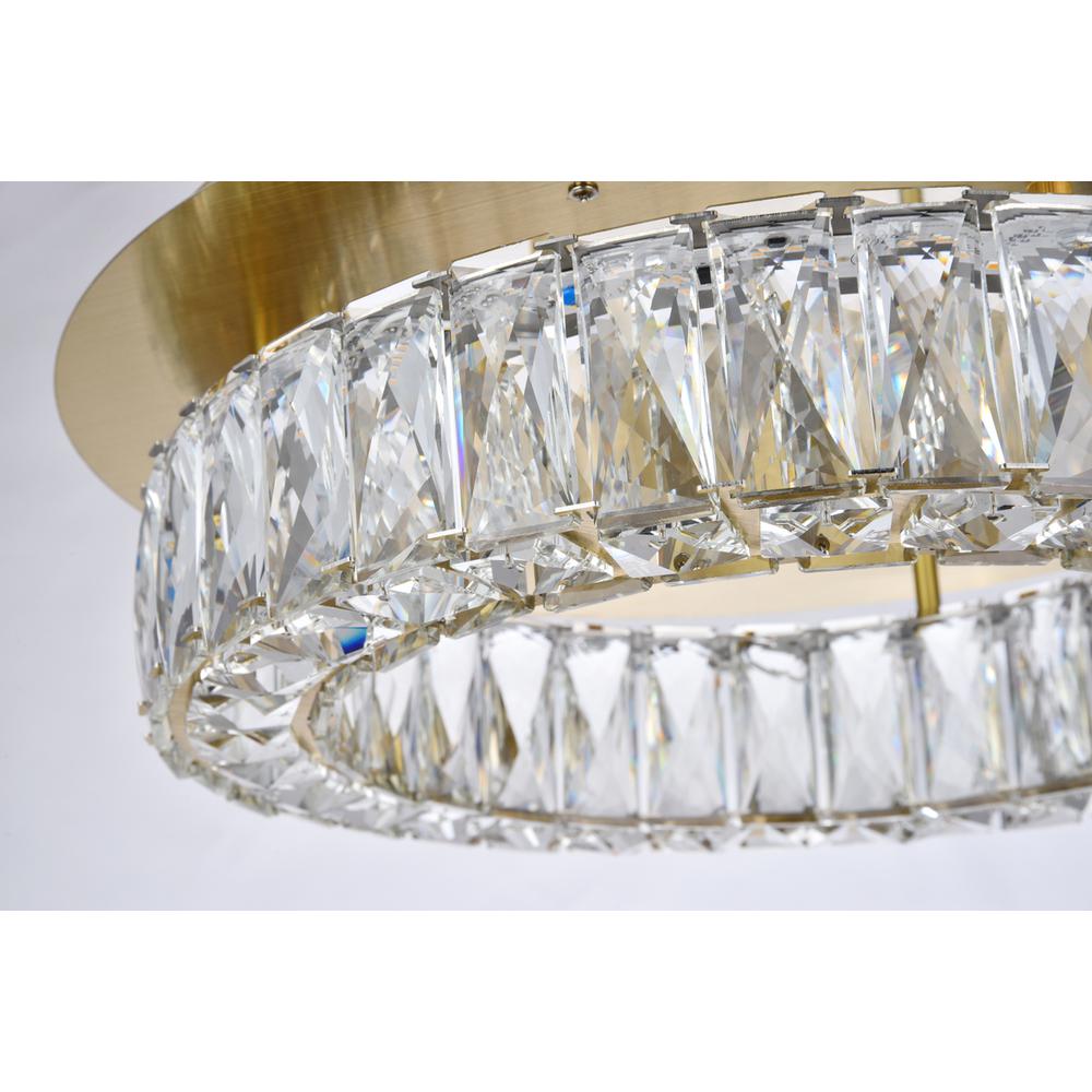 Monroe LED light gold Flush mount Clear Royal Cut Crystal. Picture 5
