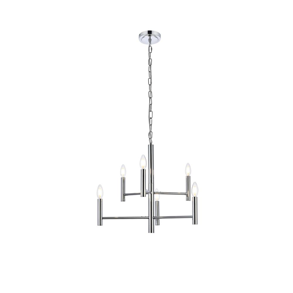 Carmella 6 lights pendant in chrome. Picture 1