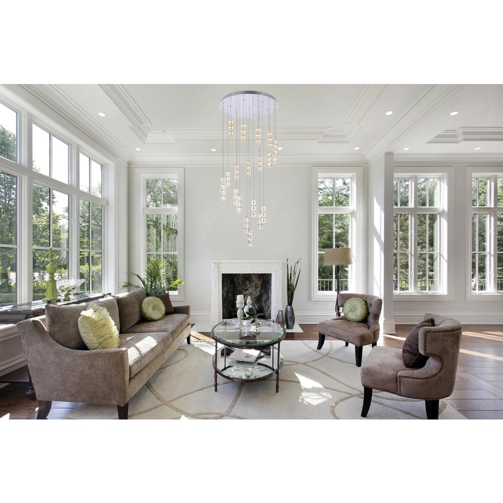 Polaris 38 inch LED chandelier in chrome. Picture 8