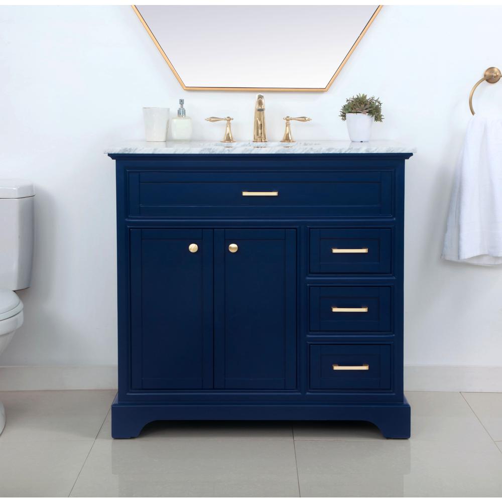 36 inch Single bathroom vanity in Blue. Picture 2